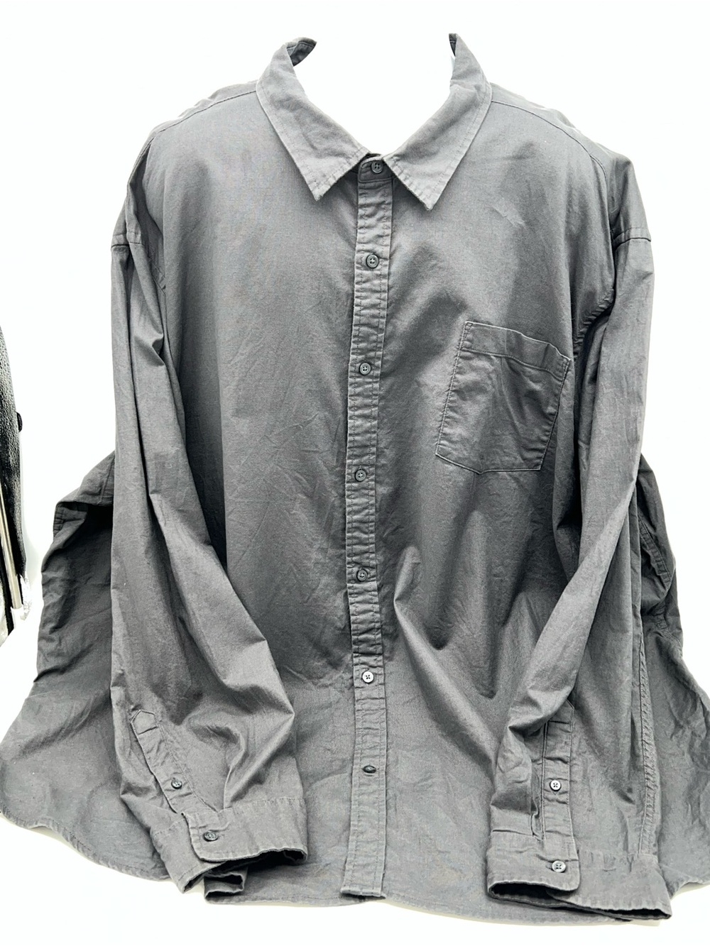 Mutual Weave Men's Casual 100% Cotton Button-Down Shirt - Gray-Size 5XL